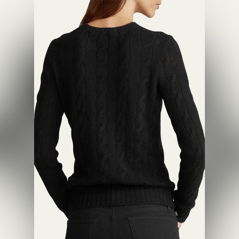 Vineyard Vines 100% Cashmere Cable Knit Sweater Black Pullover Women’s XXS-XS-S - Picture 2 of 12